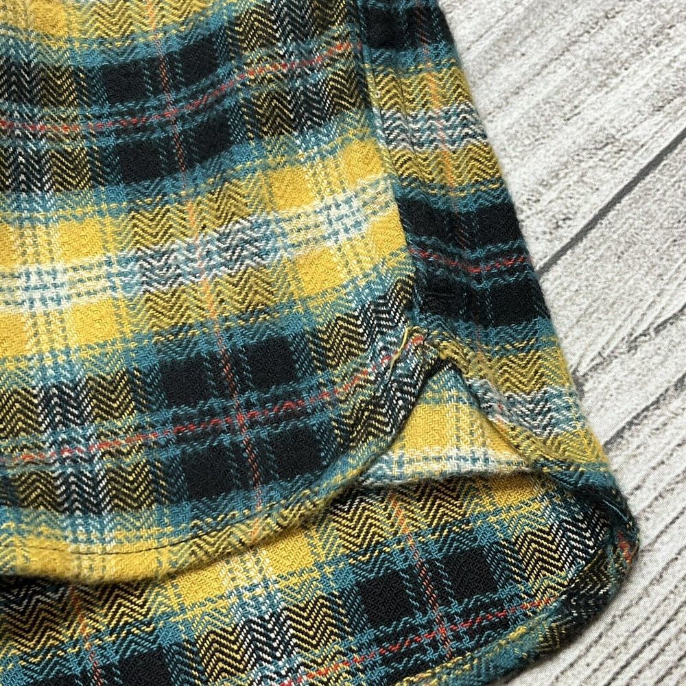 Levis Mens Jackson Worker Yellow Blue Flannel Check Relaxed Fit Shirt Sz S - Picture 7 of 9